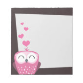 Pink Owl & Liebe Hearts Editor Notizblock (Vorderseite)