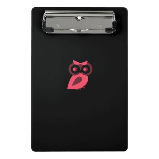 Pink Owl Mini Zwischenablage Klemmbrett (Vorderseite)
