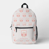 "Pink Owl", niedliche und skurrile Mädchen Bedruckter Rucksack (Vorderseite)