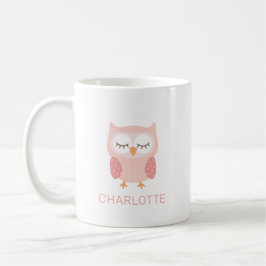 "Pink Owl", niedliche und skurrile Mädchen Kaffeetasse