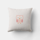 "Pink Owl", niedliche und skurrile Mädchen Kissen (Rückseite)