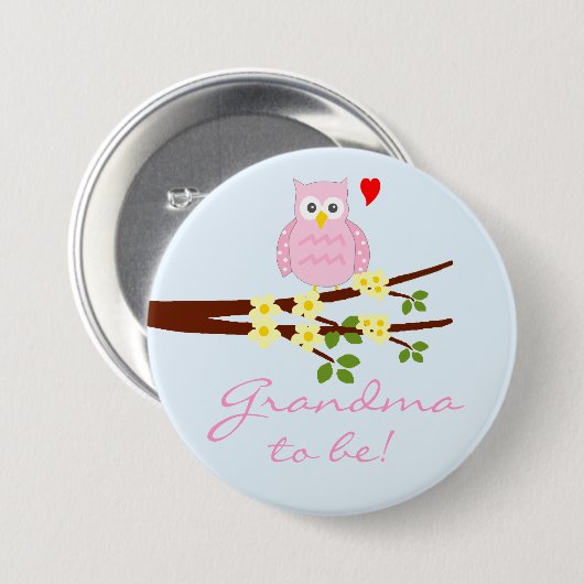 Pink Owl Oma Button (Vorne & Hinten)
