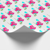 Pink Owl Patternpapier Geschenkpapier (Ecke)