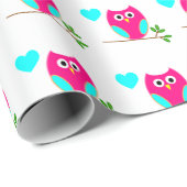 Pink Owl Patternpapier Geschenkpapier (Rolleneckpunkt)