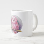 Pink Owl White Coffee Tasse (Vorderseite Rechts)