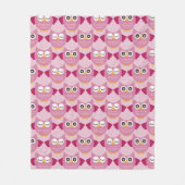 Pink Owls 2 Fleecedecke (Vorderseite)