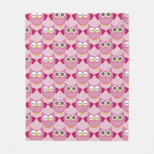 Pink Owls 2 Fleecedecke