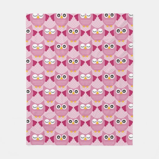 Pink Owls 2 Fleecedecke (Vorderseite)