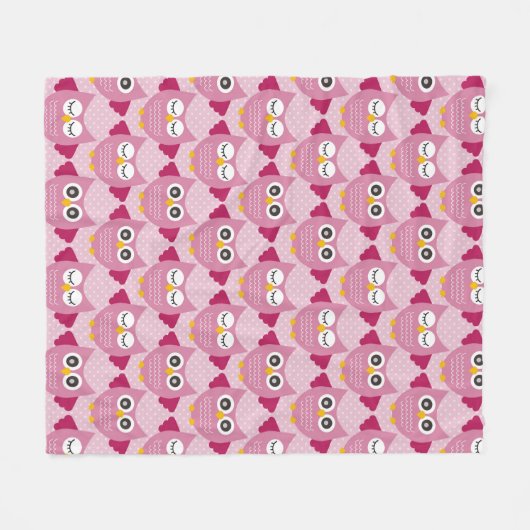 Pink Owls 2 Fleecedecke (Vorderseite (Horizontal))