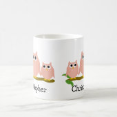 Pink Owls Design Personalised Kaffeetasse (Mittel)