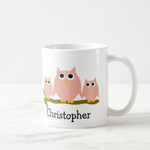 Pink Owls Design personalisiert Kaffeetasse