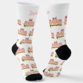 Pink Owls Design Personalisiert Socken (Gewinkelt)