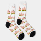 Pink Owls Design Personalisiert Socken (Rechts)