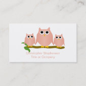Pink Owls Design Visitenkarte (Vorderseite)