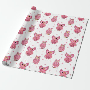 Pink Owls Geschenkpapier