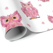 Pink Owls Geschenkpapier (Rolleneckpunkt)