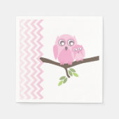 Pink Owls + Zickzack Girl Baby Showroom Napkins Serviette (Vorderseite)