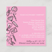 Pink Pädiatrische Zahnmedizin Zahnmedizin für Kind Quadratische Visitenkarte (Rückseite)