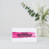 Pink Paint Brush Stroke Visitenkarte (Stehend Vorderseite)