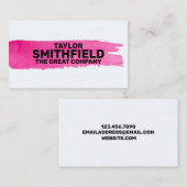 Pink Paint Brush Stroke Visitenkarte (Vorne/Hinten)