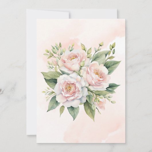 Pink Paint Peony Brautparty Einladung (Rückseite)