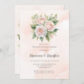 Pink Paint Peony Wedding Couples Dusche Einladung (Vorne/Hinten)