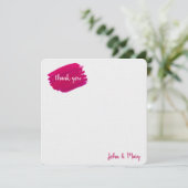 Pink Paint Smear Vielen Dank Karte (Stehend Vorderseite)
