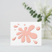 Pink Paint Splodge Postkarte (Stehend Vorderseite)