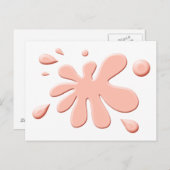 Pink Paint Splodge Postkarte (Vorne/Hinten)