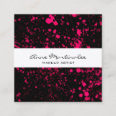 Pink Paint Spritzer auf der Black Square Business Quadratische Visitenkarte (Vorderseite)