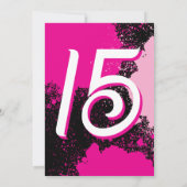 Pink Paint Spritzer Foto 15. Geburtstag Einladung (Rückseite)