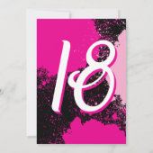 Pink Paint Spritzer Foto 18. Geburtstag Einladung (Rückseite)