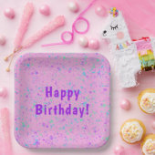 Pink Paint Spritzer Geburtstag Teller (Party)