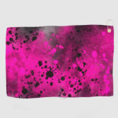 Pink Paint Spritzer Golfhandtuch (Horizontal)