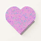 Pink Paint Spritzer Heart Shaped Notebook Notizblock (Rückseite)