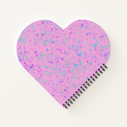 Pink Paint Spritzer Heart Shaped Notebook Notizblock (Rückseite)