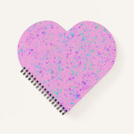 Pink Paint Spritzer Heart Shaped Notebook Notizblock