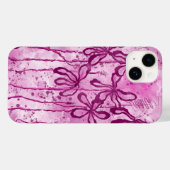 Pink Paint Spritzer & Lilies Case-Mate iPhone Hülle (Rückseite (Horizontal))