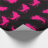 Pink Paint Spritzer Wrapping Paper Geschenkpapier (Ecke)