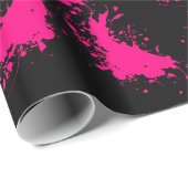Pink Paint Spritzer Wrapping Paper Geschenkpapier (Rolleneckpunkt)