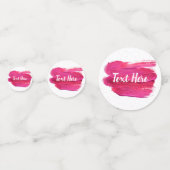 Pink Paint Text Hier abstrakt modern Konfetti (Rückseiten)