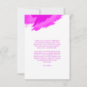 Pink Paint | Thank You Modern Photo Cards Einladung (Rückseite)