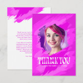 Pink Paint | Thank You Modern Photo Cards Einladung (Vorne/Hinten)