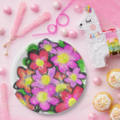 Pink Painted Blume Pappteller (Party)