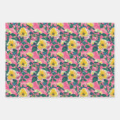 Pink Painted Chinoiserie Floral Geschenkpapier Set (Vorderseite 3)