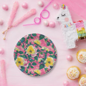 Pink Painted Chinoiserie Floral Pappteller (Party)