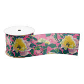 Pink Painted Chinoiserie Floral Satinband (Spule)