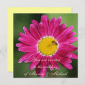 Pink Painted Daisy Einladung (Vorne/Hinten)