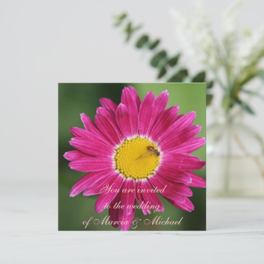 Pink Painted Daisy Einladung (Stehend Vorderseite)