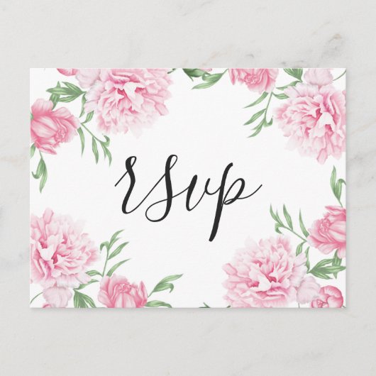 Pink Painted Floral Peony | UAWG | Einladungspostkarte (Vorderseite)